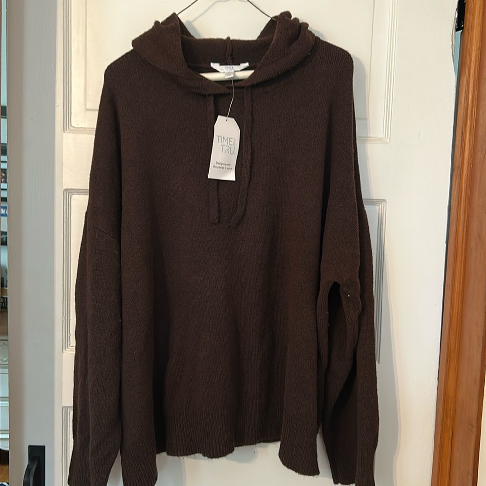 Time and tru brown hoodie seater size 1x
